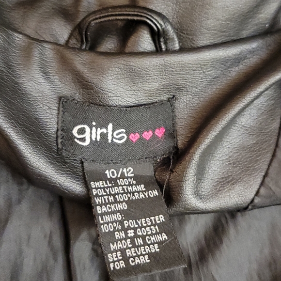 GIRLS FAUX LEATHER JACKET SIZE 10/12 - Picture 14 of 14